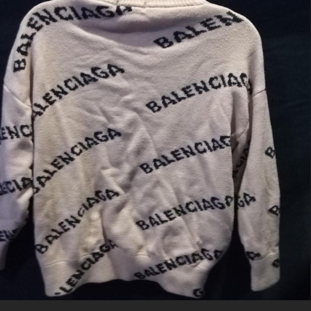Balenciaga Women's Logo Cream Sweater